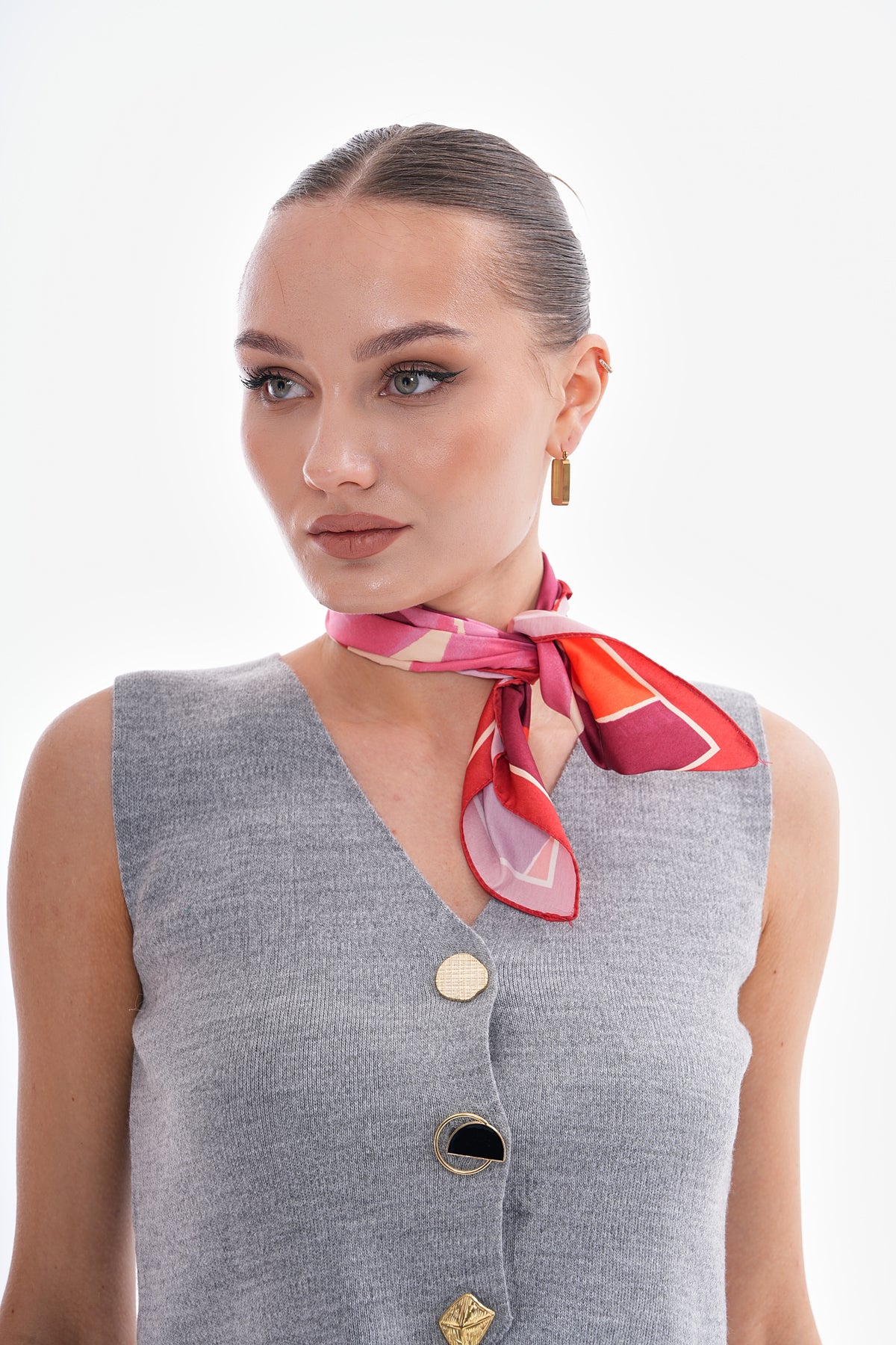 Red Floral Scarf