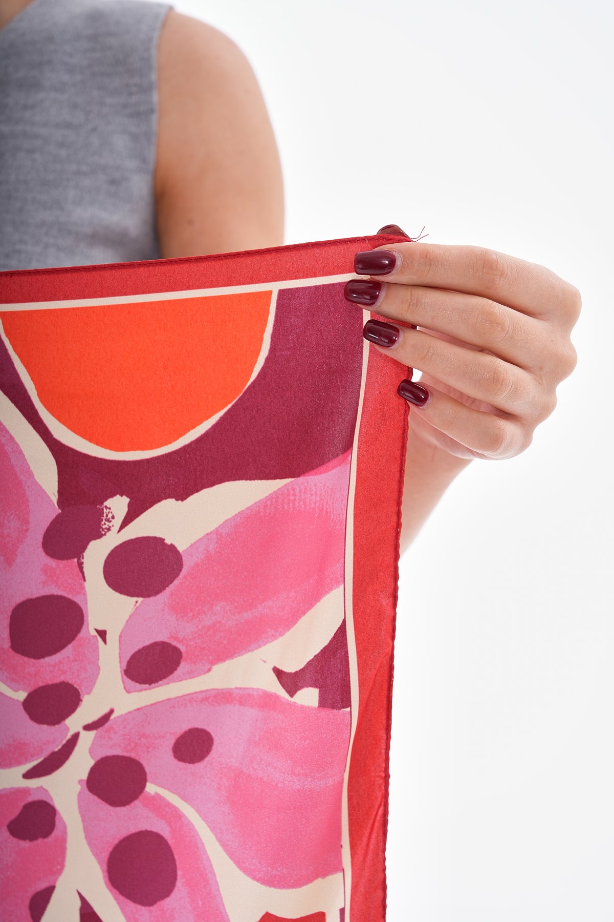 Red Floral Scarf