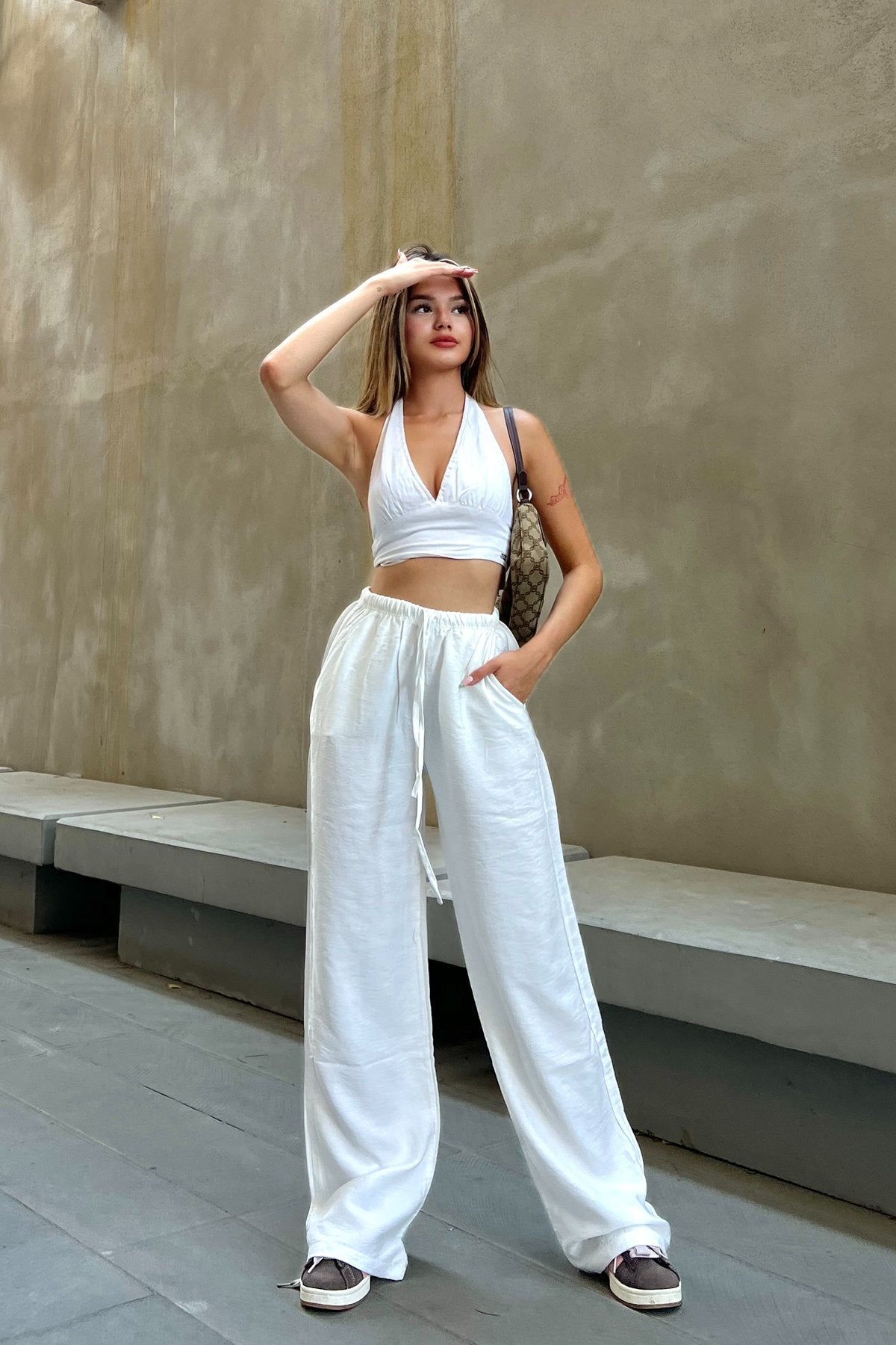Loose Cut White Trousers