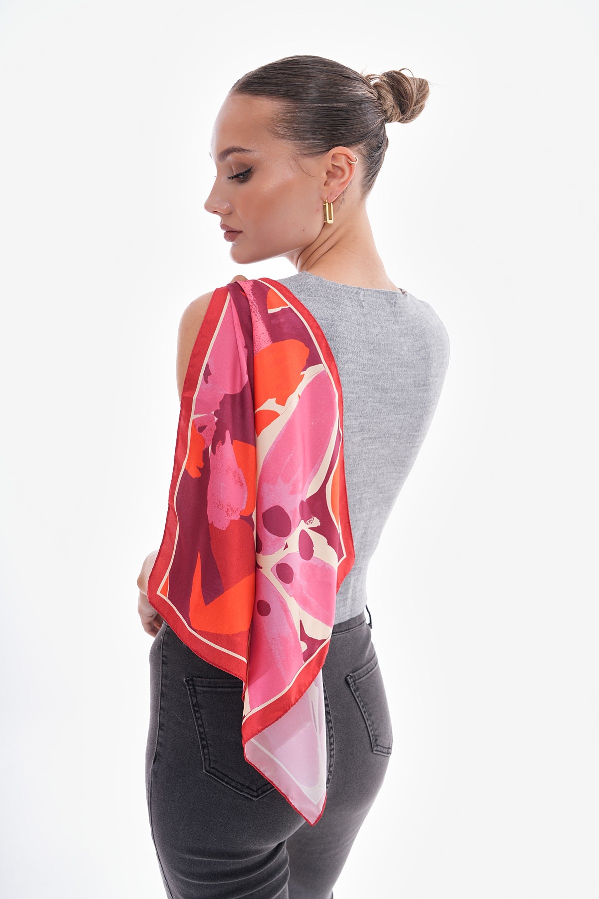 Red Floral Scarf